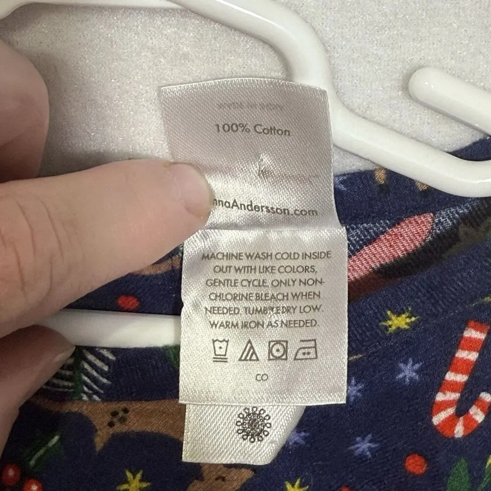 Hanna Andersson Winter Wonderland Navy Flannelette Peplum Top Size 120 US 6-7 - Picture 10 of 11
